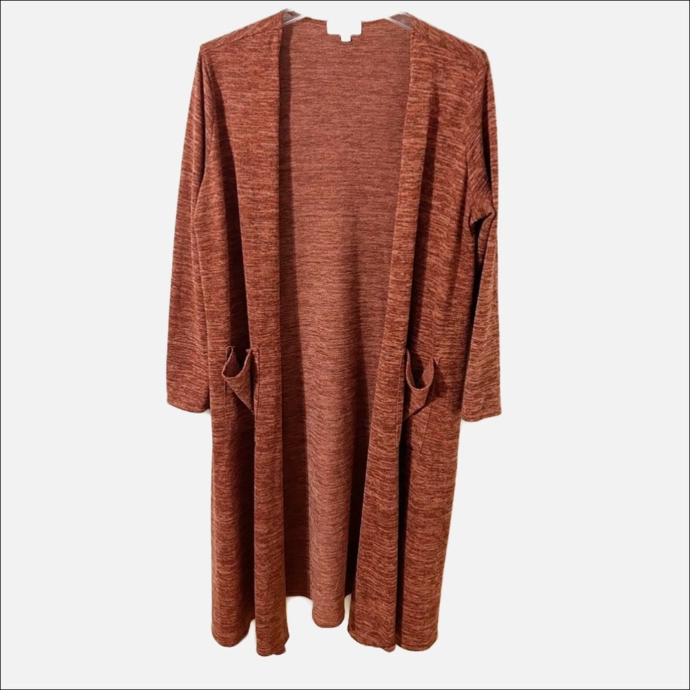 LulaRoe Open Front Maxi Length Long Sleeve Cardigan Duster Sweater Jacket Pocket